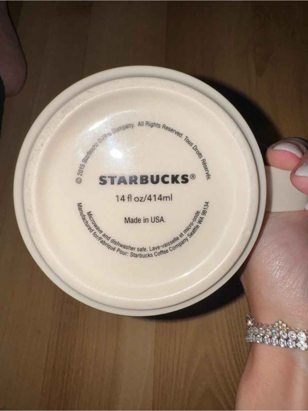 Starbucks Cream Ceramic Mug with Black Siren Logo